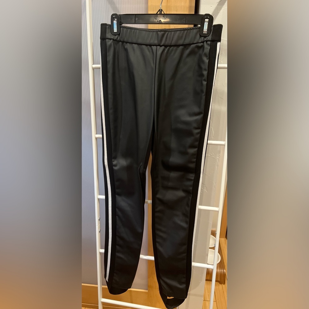 Pink Tartan Faux Leather Stirrup Pants - Offers Accepted